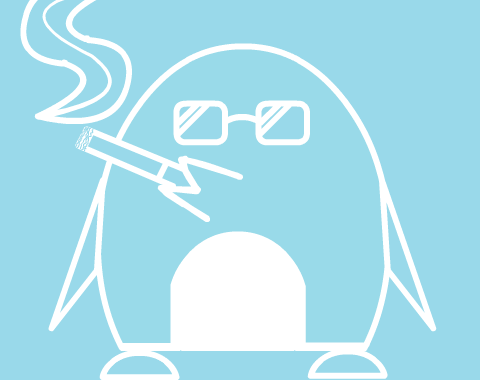 smoking penguin static image from animation