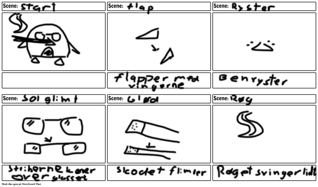 Smoking penguin animation storyboard version 2