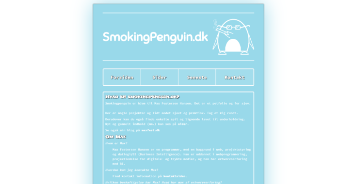 Screenshot af smokingpenguin.dk